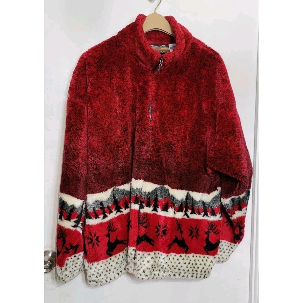 VTG Cobblestone Canyon Fleece XL‎ Women's Full Zip Jacket Made In USA